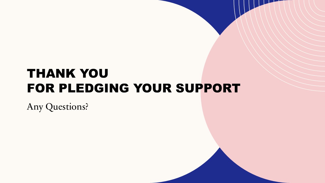 Thank you for pledging your support