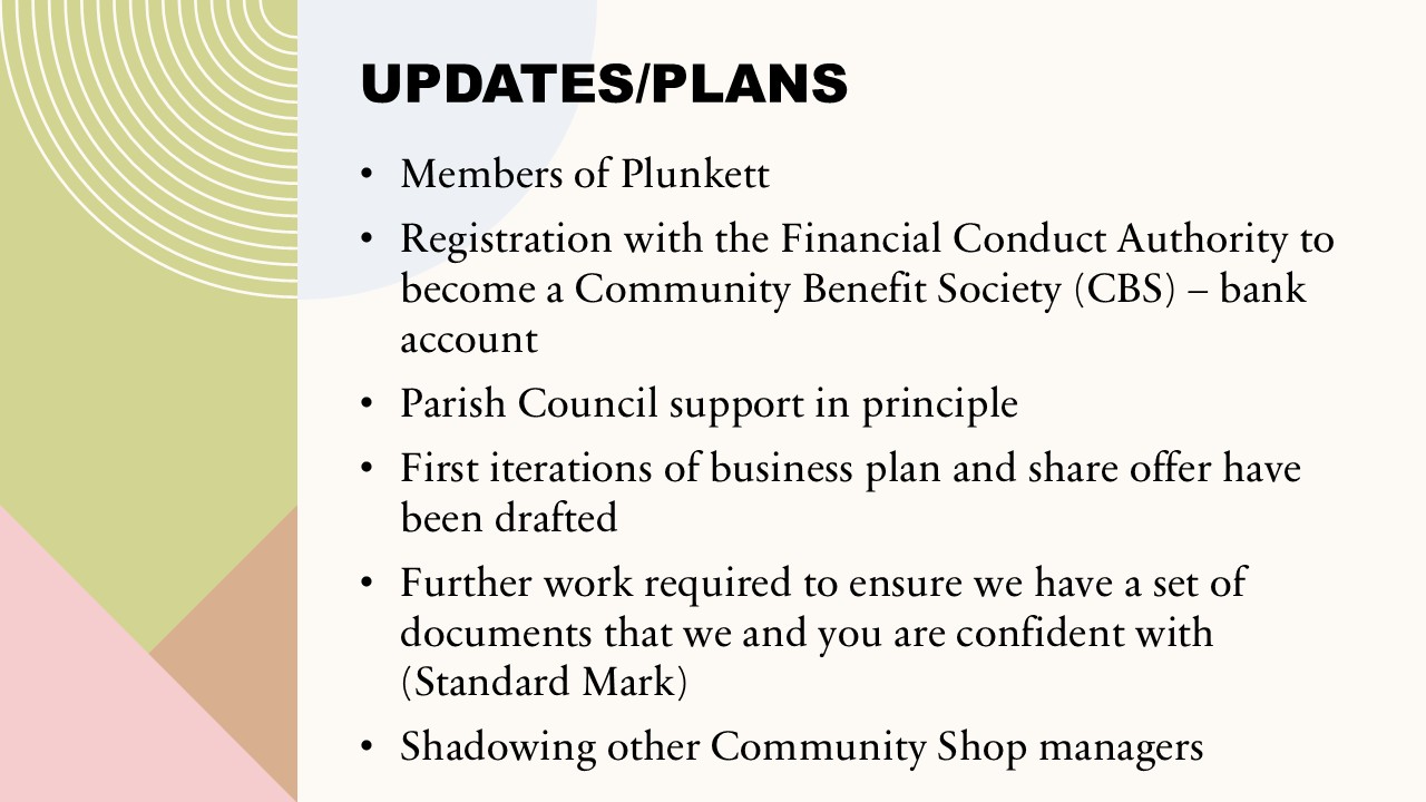 Updates/Plans